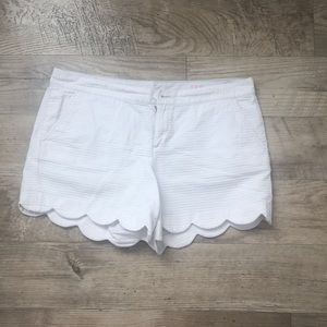 Lilly Pulitzer White Scalloped Shorts